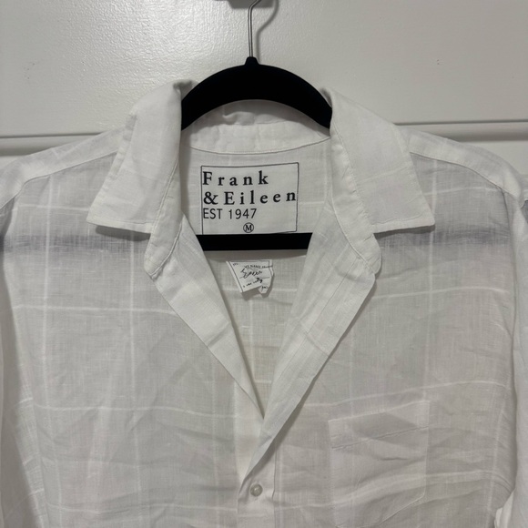 NWOT Frank & Eileen Eileen Check White Linen Shirt Size Medium Size - Picture 3 of 9